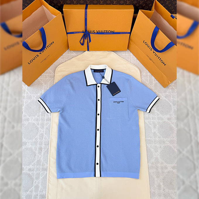 lv louis vuitton waffle knit polo shirt